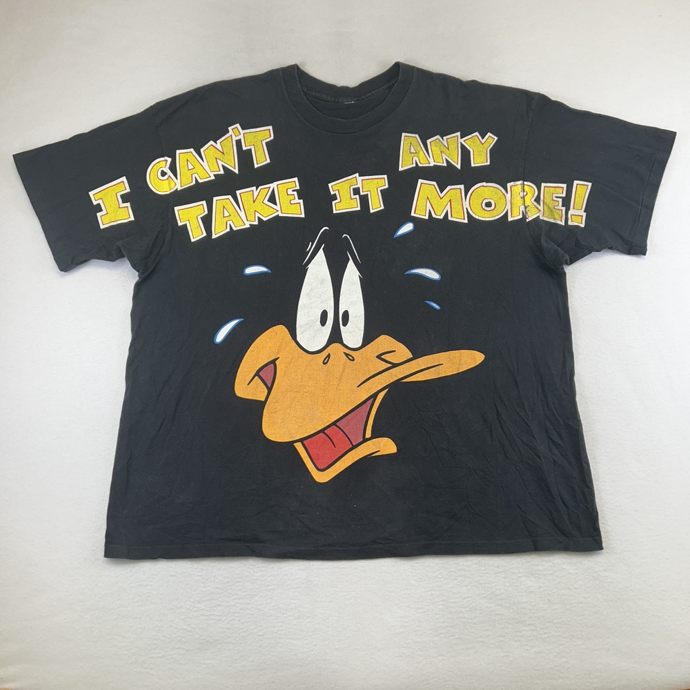 Looney Tunes Daffy Duck Shirt Mens XL Black Graphic I Can't Take It Any More!